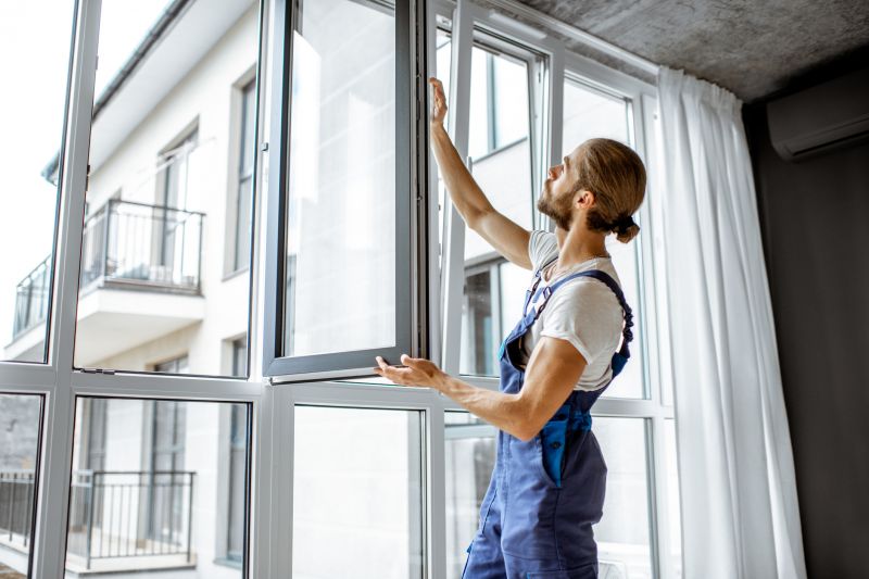 Modern casement windows providing ventilation